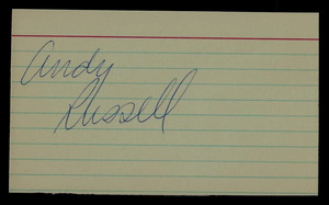 "Pittsburgh Steelers" Andy Russell Hand Signed 3X5 Card Todd Mueller COA