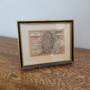Miniatur John Speed Karte von Nottinghamshire 1676 gerahmt - Bild 1 von 5
