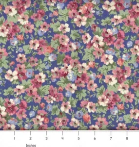 Feline Drive Stoff COUNTRY FLORAL gemischt Blumen blau Fat Quarter (18"x22") FQ - Bild 1 von 8