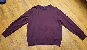 Vtg Club Room Pullover Cotton Sweater XL Burgundy - Picture 1 of 9