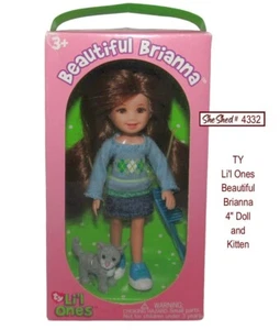 TY Li'l Ones 2009 Beautiful Brianna 4 inch Doll & Kitty Cat NIB - Picture 1 of 3