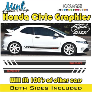 Honda Civic Type R Side Sport Vinyl Stripes Decals Stickers Graphics NO P&P 015 - Picture 1 of 4