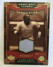 Tony Gwynn 2014 Upper Deck Sweet Spot Classic GU Memorabilia#157/275-Padres HOF 
