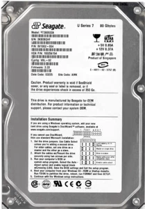 Disque Dur Seagate U Séries 9 ST3160022ACE 160GB Ata Ide 5400U/Min 2MB 3.5 " ' - Afbeelding 1 van 3