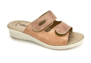 TIGLIO 187 BLU PLATINO ROSE PANTOFOLE CIABATTE DONNA ESTIVE APERTE A STRAPPI - Imagen 1 de 9
