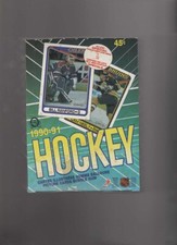 1990-91 O-PEE-CHEE HOCKEY WAX BOX  LEMIEUX ROY MODANO MacINNIS BOX BOTTOM