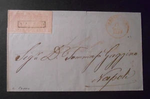 ITALIA ,ITALY 1858 NAPOLI STEMMA 2 Sicilie 1gr. x 2 rosa chiaro SS.3 Napoli - Picture 1 of 3