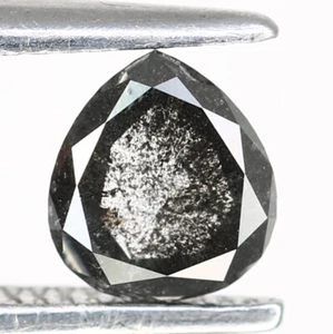 0.45 CT Pear Shape Salt & Pepper Diamond – Perfect Natural Stone for Rings - Picture 1 of 7