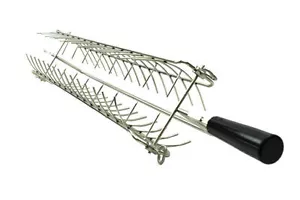 Stainless Steel BBQ Fish Rotisserie Basket Clamp Holder for Cypriot Greek - Picture 1 of 6