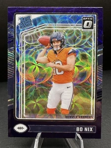2024 Panini Donruss Optic - Rated Rookie Bo Nix #209 Purple Scope Prizm (RC) - Picture 1 of 2