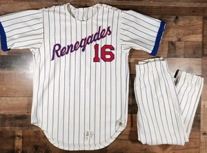 Vintage Renegades Baseball Trikot Hose Set Herren Medium Nadelstreifen 90er Hergestellt in den USA - Bild 1 von 19
