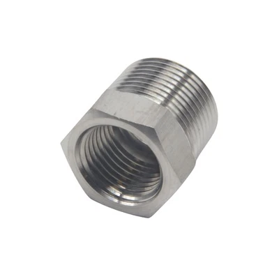 3/4" Male NPT to 1/2" Female NPT Hex Reducing Bushing Stainless Steel 304 - Image 1 of 4