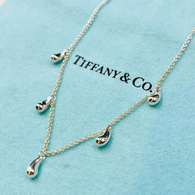 Tiffany and Co Teardrop 5P Necklace 5 Tear Drops Peretti Sterling Silver 925 - image 1 of 4