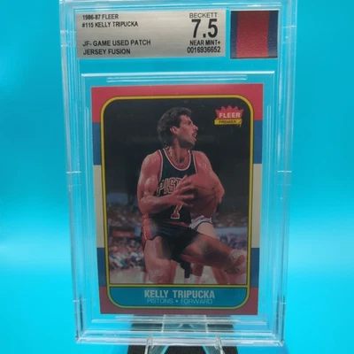 1986-87 Fleer Jersey Fusion - Kelly Tripucka #115 - Auth Patch (Beckett 7.5) - Image 1 of 3