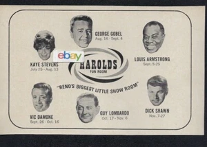 THE HAROLD'S CLUB DOWNTOWN RENO, NEVADA 1967 FUN ROOM STARS VIC DAMONE-LOMBARDO - Bild 1 von 1