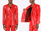 DOLCE & GABBANA Double-Breasted Faux Leather Blazer Jacket Jacket Bnwt IT50