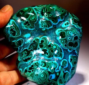 3.75 inch 1 lb 1.8 oz Top Vivid Chrysocolla with Malachite, Congo! CR517 - Picture 1 of 4
