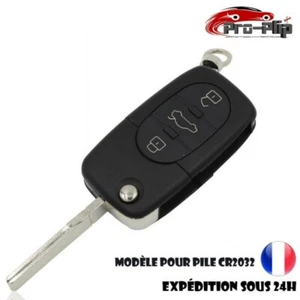 CLE PLIP pour AUDI A2 A3 A4 A6 A8 TT S3 S4 A1 A5 Q7 3 boutons COQUE pour pile CR - Bild 1 von 1