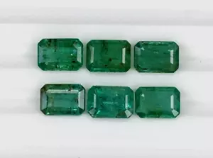 Lote de piedras preciosas sueltas facetadas sin calentar corte esmeralda octágono esmeralda natural de 5x7 mm - Imagen 1 de 2