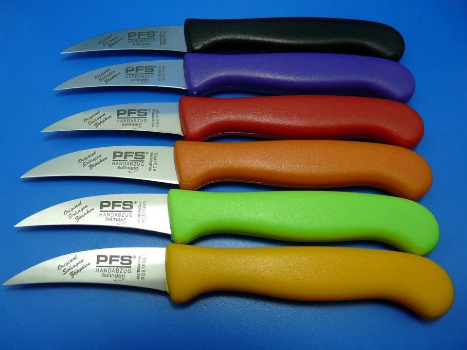 Küchenmesser Schälmesser Gemüsemesser PFS Solingen Edelstahl gebogen div. Farben - Bild 1 von 1
