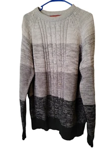 Vintage Chartwell Size XL Mens Sweater Gray Cable Knit Crew Neck Top - Picture 1 of 4