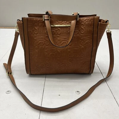 Steve Madden Brown Dual Strap Large Tote Bag With Detachable Strap Stitched Logo - Image 1 of 4