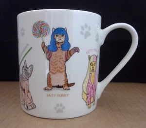 Celebri Cats Mug Featuring Katy Purry Kitty Minaj David Meowi Mr Meowgi. - Picture 1 of 13