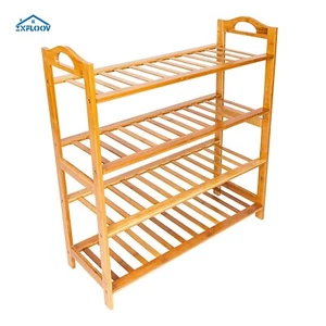 Stylish 4-Tier Bamboo Shoe Rack - Eco-Friendly, Space-Saving Organizer - Picture 1 of 8