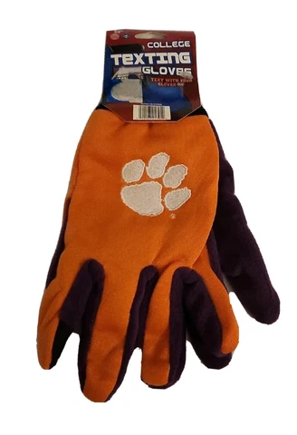 Clemson Tigers Sports TEXTING Gloves Adult One Size Fits All Officially Licenced Cover