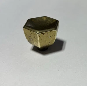 Brass Antique Hardware McCobb Atomic Mid Century Modern Drawer Pull Hexagon Knob - Picture 1 of 6