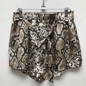 Superdown Womens Casual Shorts Brown Animal Print Snake Pocket High Rise M New - Picture 1 of 6