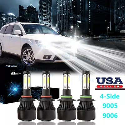 4Side LED For DODGE JOURNEY 2009 -2018 Headlight Hi-Lo Bulbs Combo 6000K Pkg - Image 1 of 4
