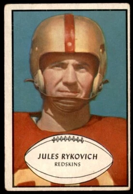 1953 Bowman #74 JULES RYKOVICH  Washington Redskins VG+ (Light Wrinkles) - Image 1 of 2