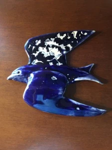 Ceramic OOAK Purple Martin Swallow Decor Sculpture - Picture 1 of 10