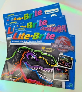 LITE BRITE Bild Nachfüllset 3 Scooby-Doo Jurassic Park & Monster Inc LESEN - Bild 1 von 11