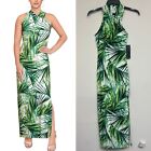 NEW Rachel Roy Green Palm Frond Midi Dress Womens XS