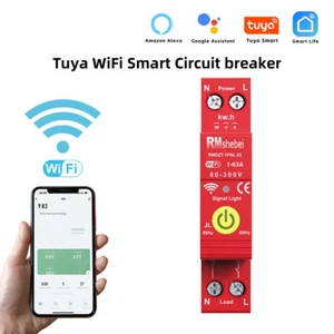  WiFi Intelligent Circuit Breaker 1P Reclosing Timer Din-rail Mounting R  - Picture 1 of 9