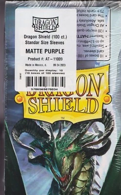 Lot 10 new 100 ct pk Dragon Shield Matte Deck Sleeves Protectors Matte Purple - Image 1 of 2