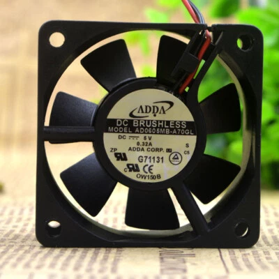 ADDA 6025 6CM 5v 0.32A AD0605MB-A70GL Ball Bearing Cooling Industrial Fan - Image 1 of 4