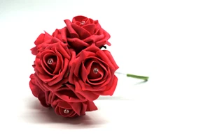 Bridesmaid Wedding Posy - with Roses, satin ribbon and diamante - Decorations - Picture 1 of 106
