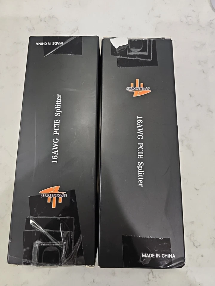 Lot Of 2 SYBECHATF 16AWG GPU VGA 8 Pin PCIE Splitter to Dual 8 Pin(6+2) Adapter - Image 1 of 4