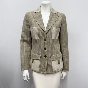Holland & Holland Linen & Eel Skin Jacket Hunting Style High Quality Size 38 4 - Picture 1 of 8