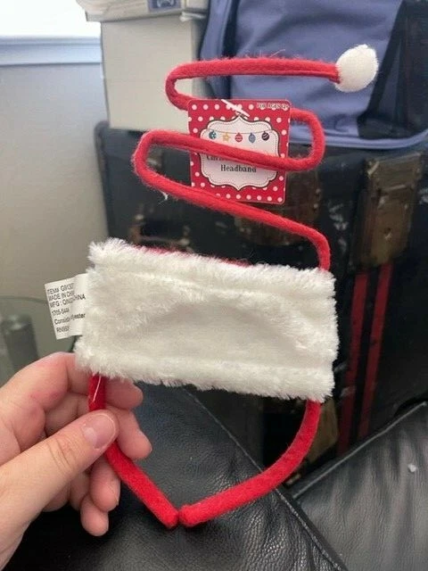 Christmas Adult Flexible Zig Zag Felt Santa Hat Headband Red New!!! - Image 1 of 1