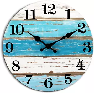 Wall Clock Nautical Decor Beach Outdoor Clocks For Patio Wall Clocks Battery New - Picture 1 of 6