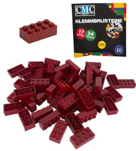 100 Klemmbausteine Dunkel Rot Bausteine 2x4 Noppen Basic Bricks 8er Baustein Neu - Bild 1 von 1