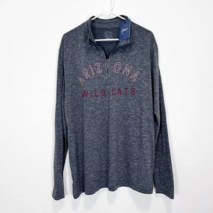 Gear For Sports Mens 1/2 Zip Arizona Wildcats Long Sleeve Tee Gray Size Large - Picture 1 of 6