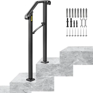 Handrails for Outdoor Steps, Fit 1 or 2 Steps Outdoor Stair Railing, Arch#1 Wrou - Picture 1 of 10