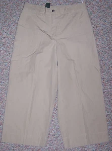 RALPH LAUREN Tan Wide Leg Cotton Cropped Capris Pants Size 10P NWT - Picture 1 of 5