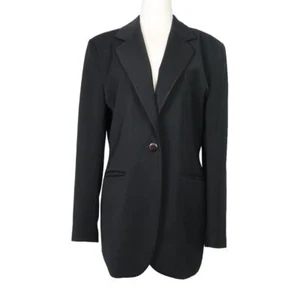 Vintage 90s Votre Nom black microfiber blazer jacket 3 - Picture 1 of 6
