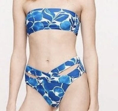 Onia x DVF Bikini Jo Top and Isla Bottom Blue/white Print Size S/L - Image 1 of 4